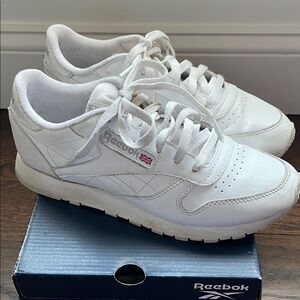 Reebok All-White Leather Sneakers